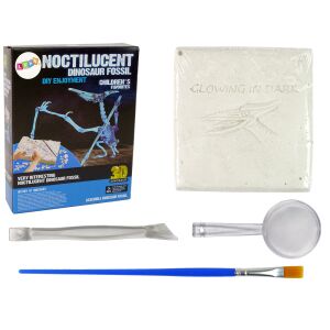 LeanToys Noctilucent Dinozaur Fosila set de excavare cu unelte și bloc de gips - Jocuri stiintifice si exploratori