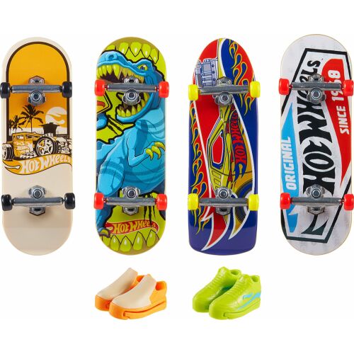 Hot Wheels Skate 4er-Pack Fingerboards mit Skateschuhen