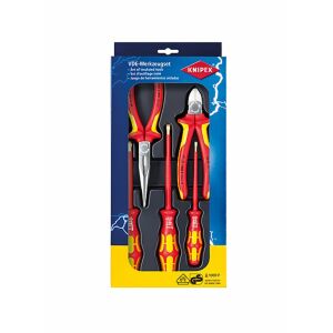 5 db-os Knipex szerszámos készlet, csavarhúzó, fogó, piros/sárga