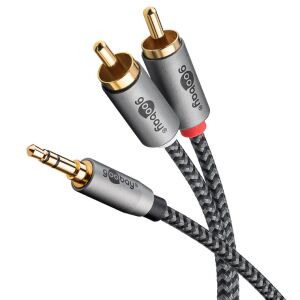Kabel audio Jack - 2x RCA Goobay Plus TEXTIL 2m 133079407 - Kabel