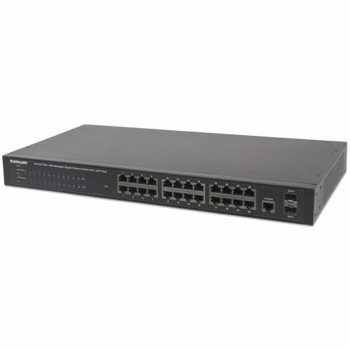 Switch Intellinet 560559 24 porturi Gigabit PoE+ cu 2 porturi SFP