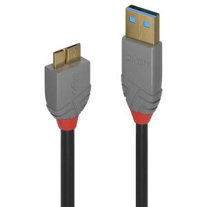 Kabel USB Lindy USB-A - micro-B 0.5 m Czarny (36765) 133081108 - Kabel USB