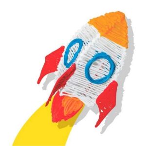 3Doodler alkotás: 3D nyomtatott rakéta neon izzószálakból. - 3Doodler