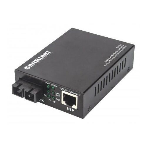 Intellinet 508209 Media konwerter 1000Base-T RJ45/1000Base-LX SC SM + injector PoE