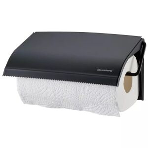 Klausberg KB-7714 schwarzer Metall Küchenpapierhalter zur Wandmontage - Küchenrollenhalter