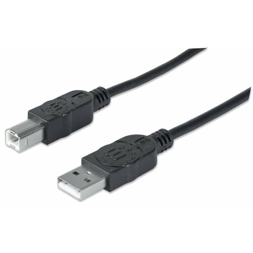 Manhattan USB-A USB kábel - USB-B 3 m Fekete (333382)