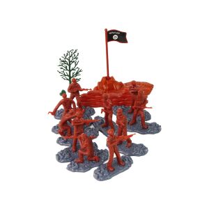 J-Army Vojenská súprava s červenými vojakmi a tankom - Lean Toys