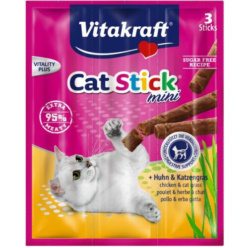 VITAKRAFT CAT STICK MINI csirke/macskafű 3db 133112585