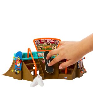 Hot Wheels Skate Tony Hawk Stadium Skate Park Spielset mit Fingerboard und Schuhen - Schaukelpferde, Schaukeltiere und Entwicklungsspiele für Kinder im Kindergartenalter