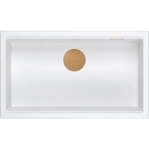 Konyhai mosogató GraniteQ LOGAN 110 GraniteQ mosogató hófehér 76x44x23,5 cm 1 kamrás függesztett kézi szifonnal réz 133122279 - Mosogatótálca