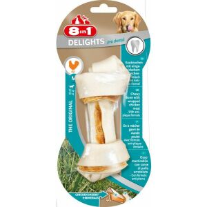 8in1 Delights Pro Dental M os de mestecat pentru câini cu pui, formulă anti-placă - Momeală pentru recompensarea câinilor