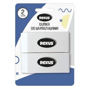 2 db radír készlet, Rexus, fehér