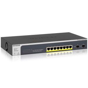 Schrägansicht des Netgear GS510TPP 10-Port Gigabit PoE+ Smart Switch für Unternehmen - Netgear
