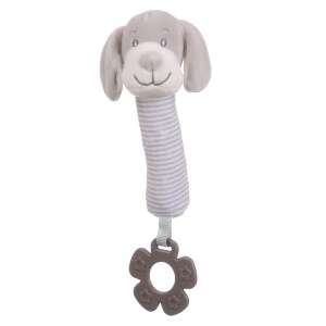 Baby plüss csörgő - szürke kutyus - 20cm