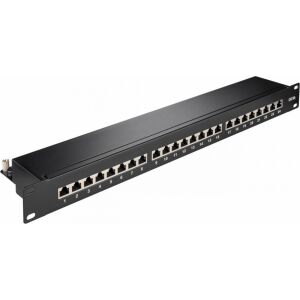 CAT 6A FTP Patch Panel árnyékolt 24 portos Goobay