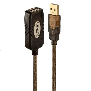 Lindy 20m Kabel przedłużający USB 2.0 z żeńskimi i męskimi złączami - Kabel USB