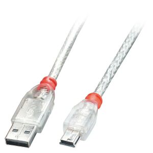 Kabel USB Lindy USB-A - USB-B 3 m Srebrny (41784) 133135368 - Kabel USB