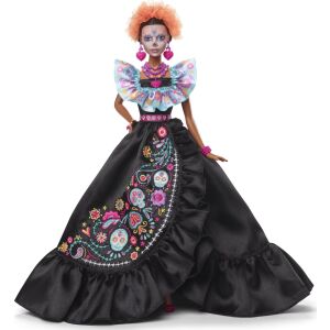 Lalka Barbie Dia de Muertos 2024, kolekcjonerska lalka Mattel z tradycyjną meksykańską sukienką na Dzień Zmarłych i malowaniem twarzy Calavera - Mattel Baba