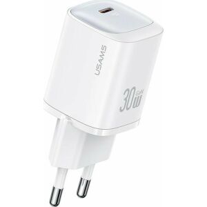 USAMS CC251 30W GaN USB-C Schnellladegerät, Weiß - USAMS Ladegeräte für Telefone