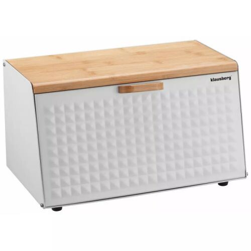 Klausberg Biały chlebak z bambusową pokrywą