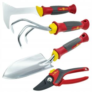 Set unelte de mână Wolf-Garten: Foarfecă de grădină, Lopată de plantat, Cultivator, Plivitoare - Unelte de plantare