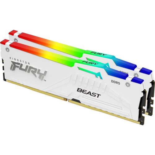 Kingston FURY Beast White RGB 64GB DDR5 6400MHz CL32 Speicher Kit