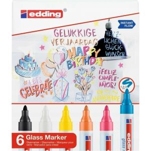 Marker für Glas 1,5-3 mm 6 Farben 133164697 - Schulanfang, Schulmaterialien