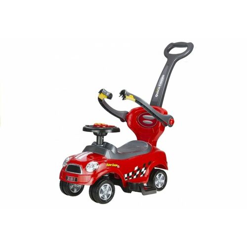 Lean Sport Rider czerwony pchacz z uchwytem dla rodzica, widok pod kątem