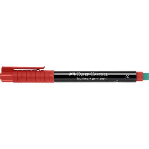 Faber-Castell Multimark permanent marker, red, 0.4mm, with eraser