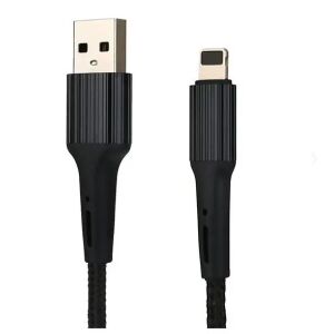 Kabel Somostel USB do Lightning, szybkie ładowanie 3.6A, czarny pleciony przewód - Kabel USB