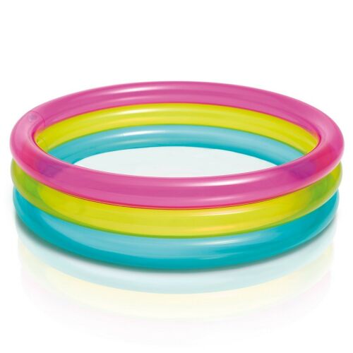 Intex Rainbow felfújható baba medence 86x25cm fehér háttérrel