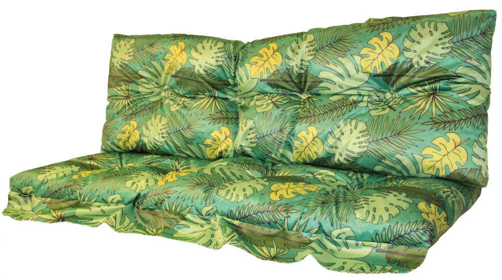 Hintaágy párna 170 cm 2 részes zöld-zöld pálmalevél mintával