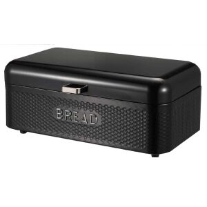 Chlebak Metlex stalowy czarny z wzorem plastra miodu i napisem 'BREAD' - Koszyk na chleb