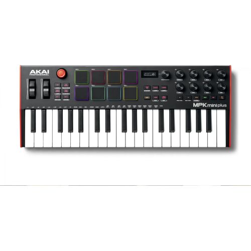 Akai MPK Mini MIDI billentyűzet, USB, fekete/piros