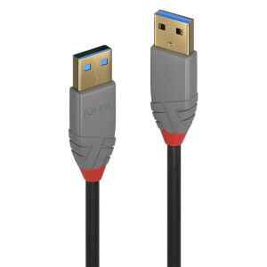 Kabel USB Lindy USB-A - USB-A 1 m Czarny do transferu danych i ładowania - Kabel USB