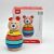 Tooky Toy Bear Shape Tower és csomagolása, fa egymásra rakható játék kisgyermekeknek.