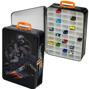 Kutija za pohranu 50 autića Hot Wheels s dizajnom gorile, otvoreni pogled s pretincima za autiće - Igračka