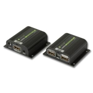 Techly 100709 HDMI Extender csavart érpár után Cat6/Cat6A/Cat7 RJ45, akár 40 m, EDID, IR, POE/POC