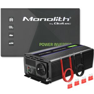 Convertor de tensiune Qoltec Monolith 2000 MS Wave, 12V pana la 230V, 1000/2000W, USB, negru 133195515 - Invertoare auto