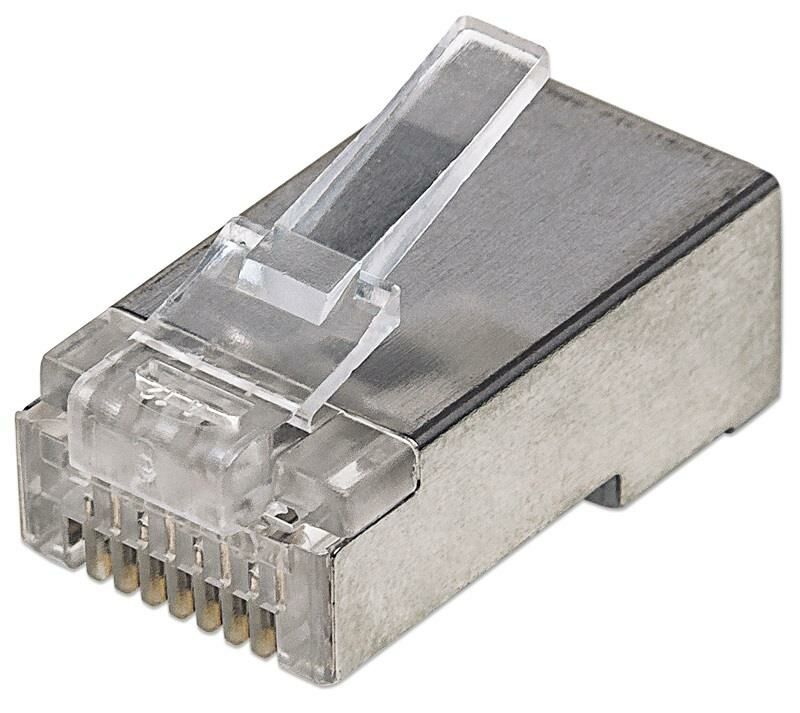 INTELLINET Modularstecker RJ45 Cat5e STP 3-Punkt 100 Stk.
