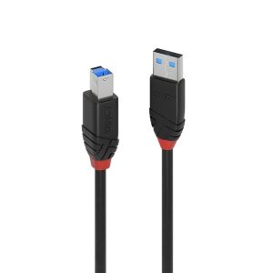 USB nyomtató kábel LINDY 3.0 A/M - USB B/M, aktív kábel vékony 10m fekete 132874142 - Adatkábel