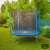 244cm trampoline with safety net, blue, no ladder, max 80kg weight capacity, GTR brand, outdoor use