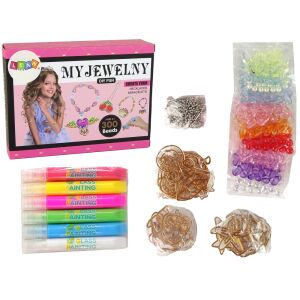 Комплект за изработка на бижута Lean Toys My Jewelny DIY с мъниста и бои - Игра за изработка на бижута