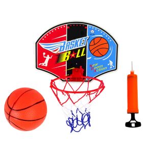 Basketball-Set mit Rückwand, Korb, Netz, Mini-Ball und Pumpe - Sport & Freizeit