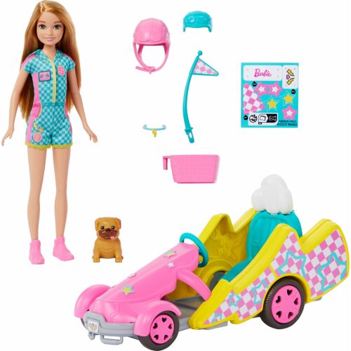 Barbie Stacie Gokart játékszett babával és kiegészítőkkel