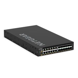 Widok pod kątem przełącznika zarządzalnego Netgear XSM4350-12X12F 24-Port 10G - Przełącznik