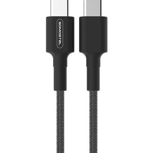 Kabel USB-C do USB-C Somostel, 1 metr, czarny, do szybkiego ładowania i transferu danych - Kabel USB