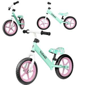 Kidwell Rebel balans bicikl, menta zelena i ružičasta, 12-inčni kotači, 3 različita kuta - Kidwell