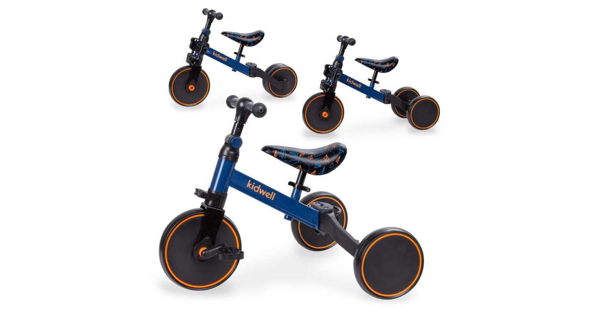 Kidwell Pico 3in1 Jogging Bike with removable pedals and adjustable wheels Flying blue black Pepita