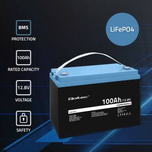 Qoltec Akumulator LiFePO4 Litowo-Żelazowo-Fosforanowy | 12.8V | 100Ah | 1280Wh | BMS 132892200 - Qoltec